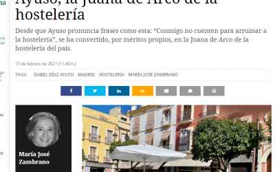 Artículo en Mundiario, Ayuso la Juana de Arco de la Hostelería Española