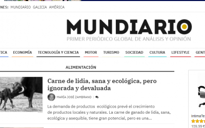 Artículo en MUNDIARIO, La carne de lidia, sana y ecológica pero desconocida