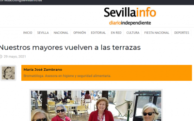 Artículo en Sevillainfo, los mayores vuelven a las terrazas