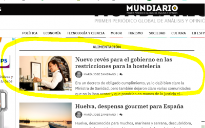 Mundiario, Nuevo revés para el gobierno en las restricciones de la hostelería