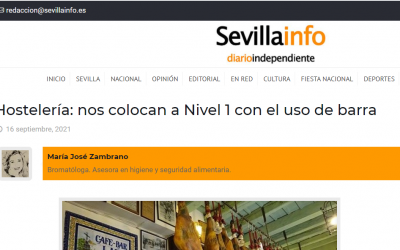 Hostelería: Pasamos a nivel 1 en Andalucía, ya podemos usar barras en interior