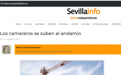 Los camareros se suben al andamio