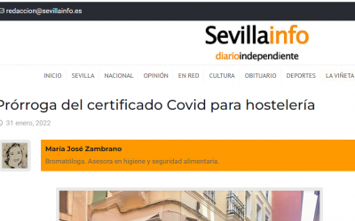 Prorroga del certificado Covid para hostelería